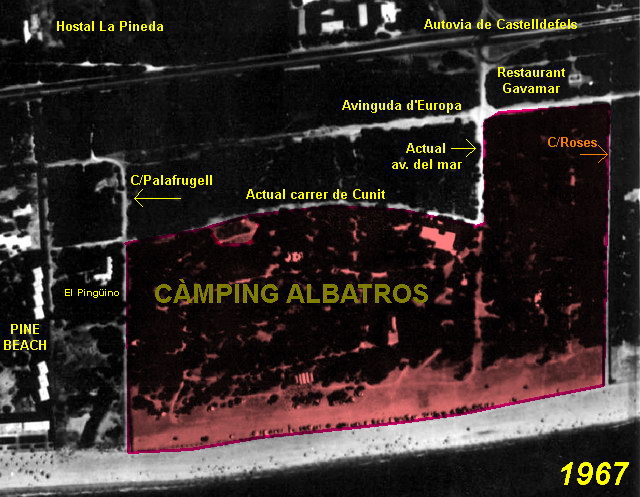 Imagen a�rea del entorno del Camping Albatros (1967)